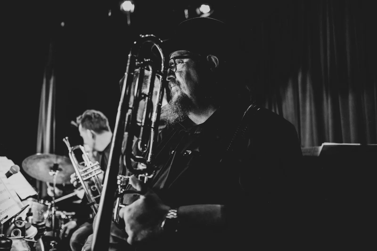 LEJO trombonist Mike Rinta performing at Local Edition